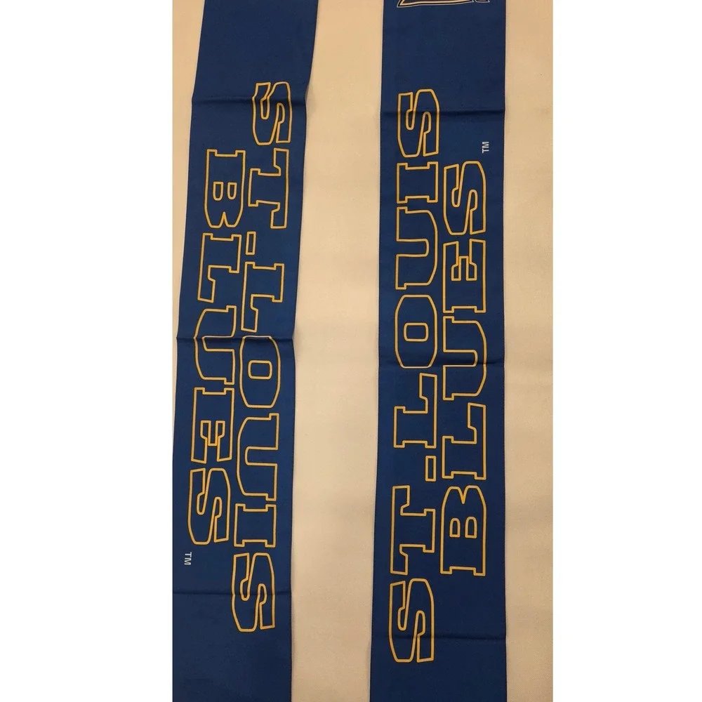 Reebok St. Louis Blues Scarf 2 Set OS Blue New NHL Face Off Collection Fringe